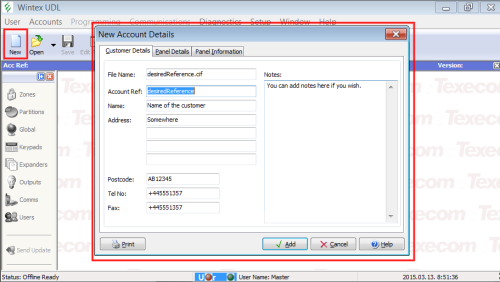 Customer details