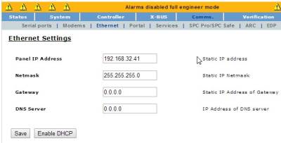 Ethernet Settings