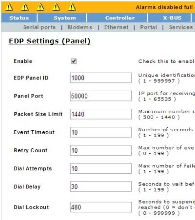 EDP settings