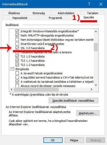 SSL3 setting